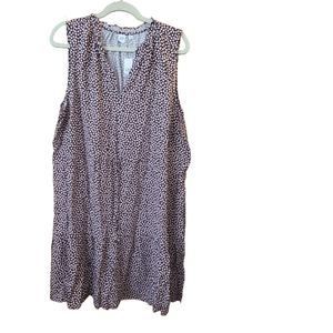 GAP Factory Sleeveless Splitneck Mini Dress burgundy floral XXL